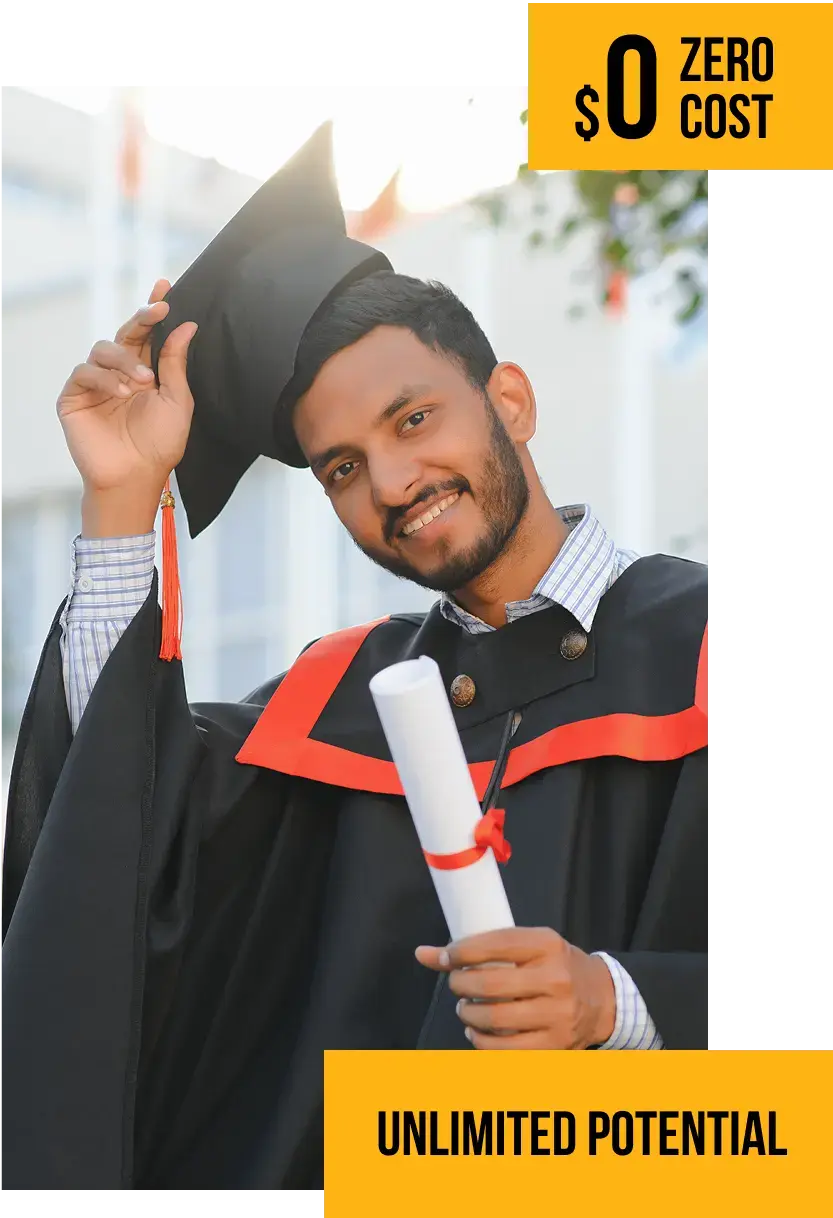 image of man tipping graduation hat